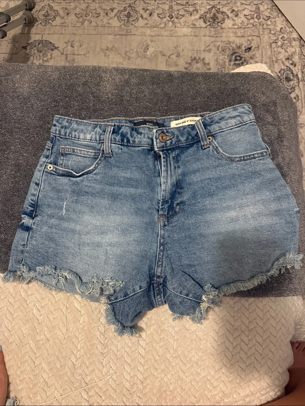 BCBGeneration Light Blue Distressed Denim Shorts